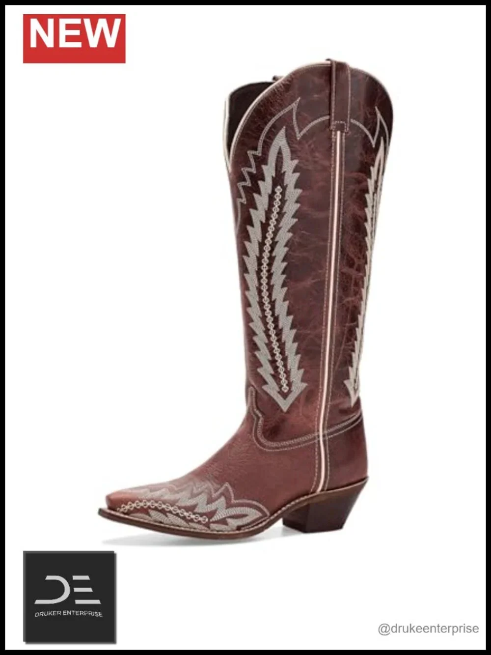 Laredo Women's Wide Calf Snip Toe Over the Knee Low Heel Casual Boots Leather